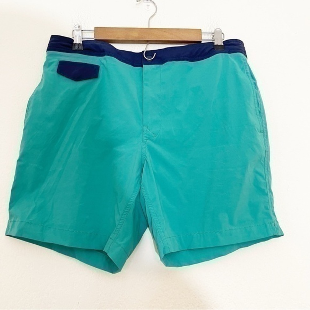 J. Crew Hi-Rise Men Swim Trunk Size 33 Blue Pockets